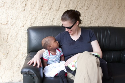 Leanne and Andres relaxing on the balcony