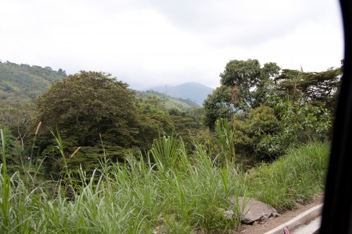 Driving into the Colombian countryside