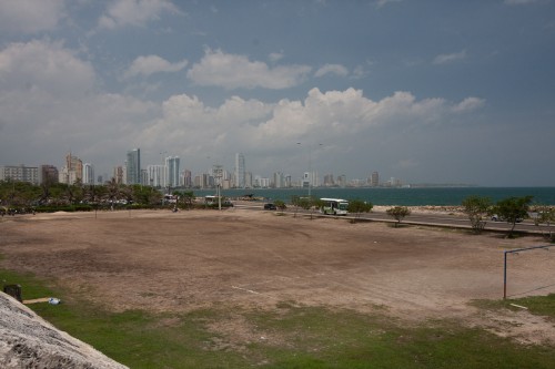 Looking back towards Bocagrande from the walls of the old town