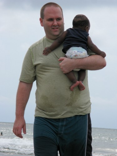 Simon and Andres at the beach