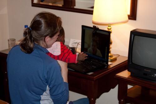 Andres video chats with Aunty Bron