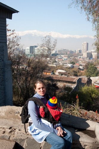 Leanne and Andres outside Santiago Zoo