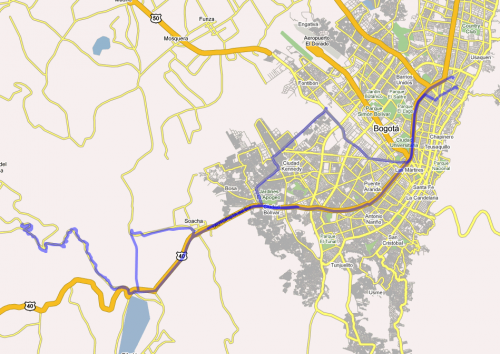 GPS track for our trip to Zoologico Santacruz