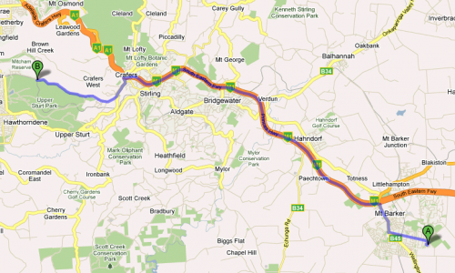 Mt Barker to Belair