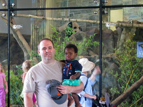 Simon and Andres with the Pandas