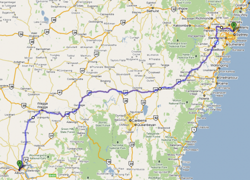 Albury to Sydney (via Wagga Wagga)