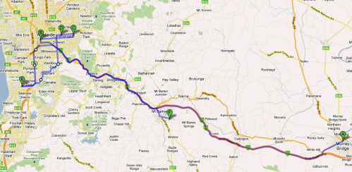 Murray Bridge to Adelaide to Mt Barker