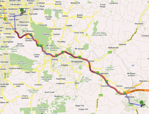 Mt Barker to Hazelwood Park